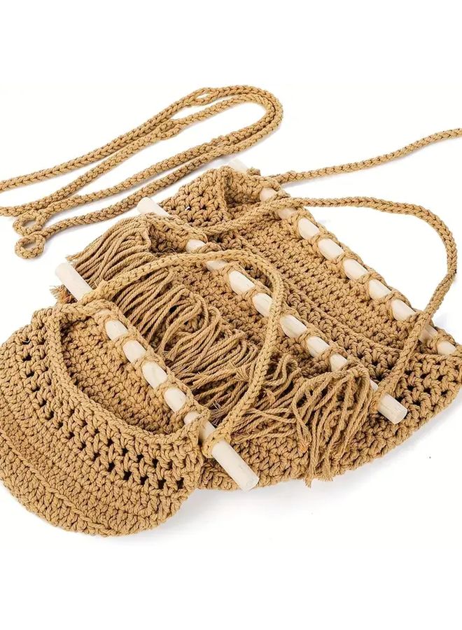 Jute Hanging Basket 3 Tier Over The Door Organizer Wall Storage For Kitchen Pantry - Image 4